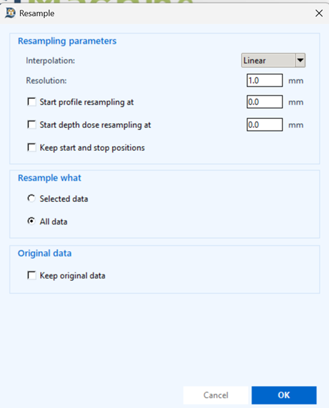 Resample View Screen