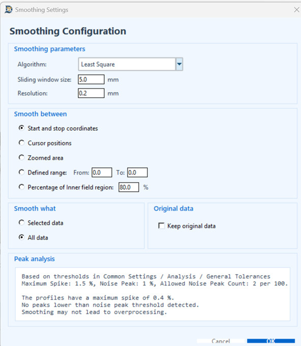 Data Handling Smoothing View Screen